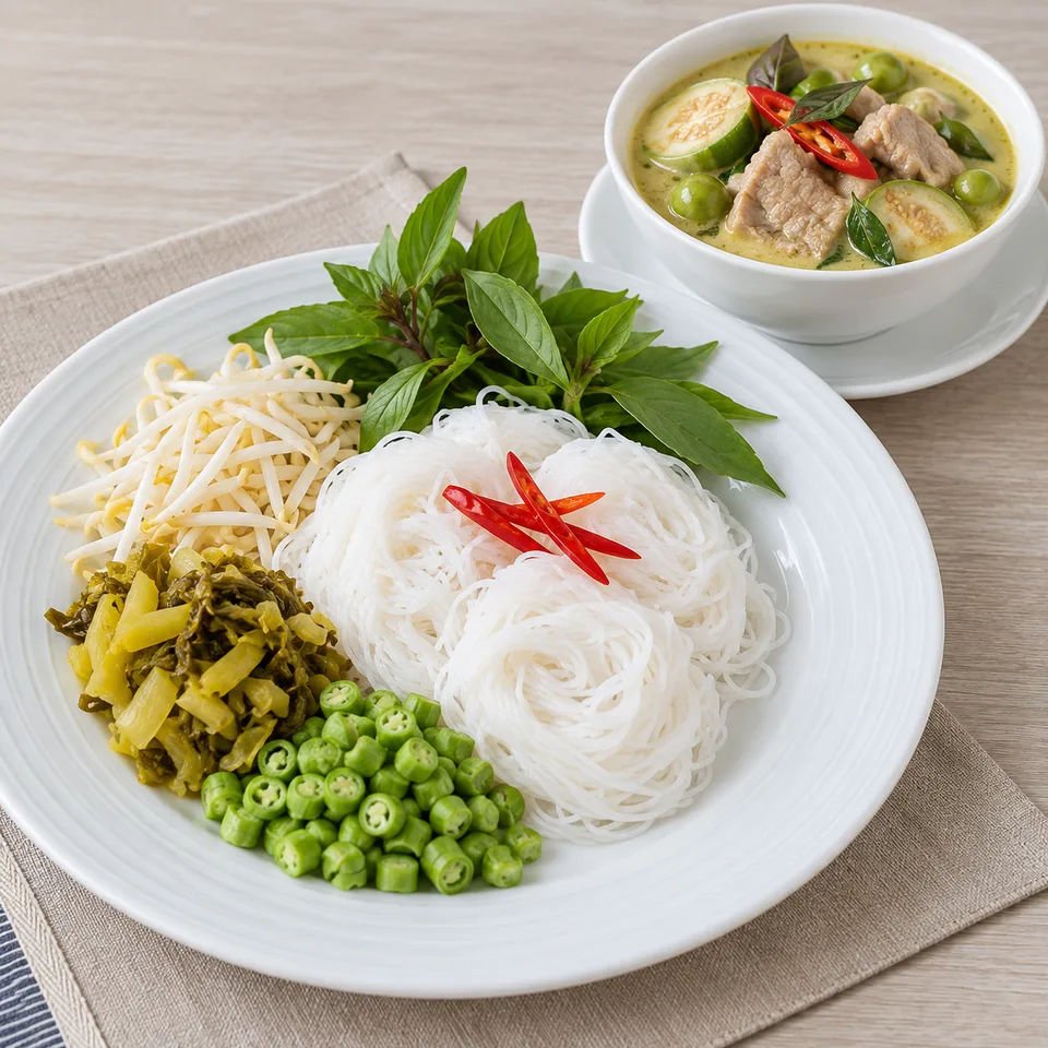 ขนมจีนแกงเขียนหวานหมู