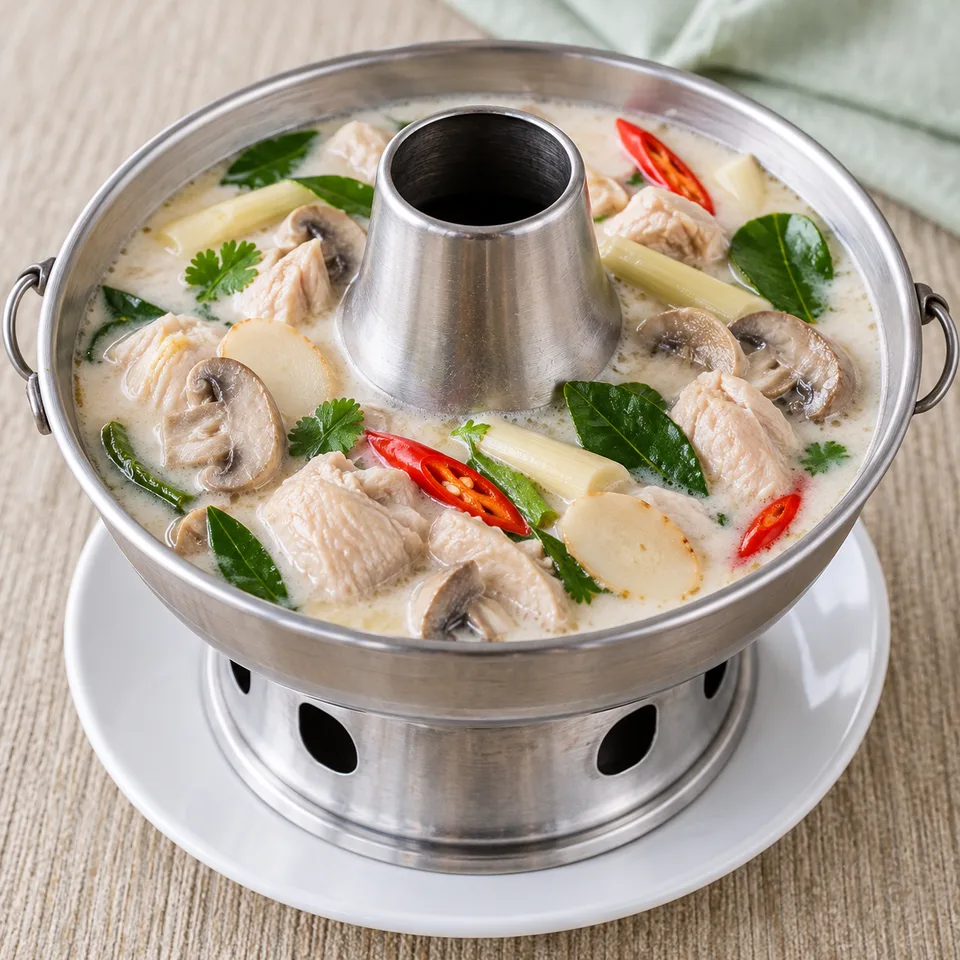 ต้มข่าไก่หม้อไฟ