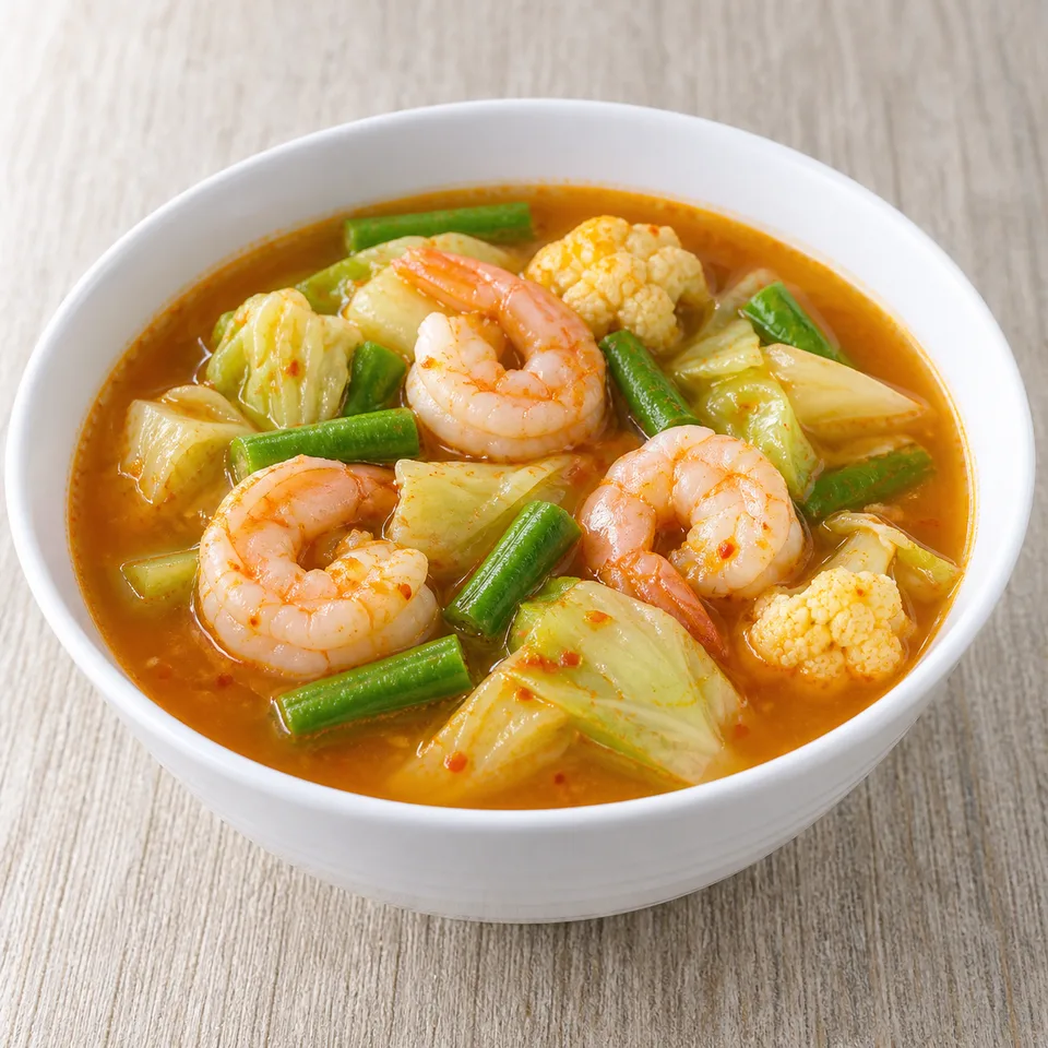แกงส้มผักรวมกุ้ง(ถ้วย)